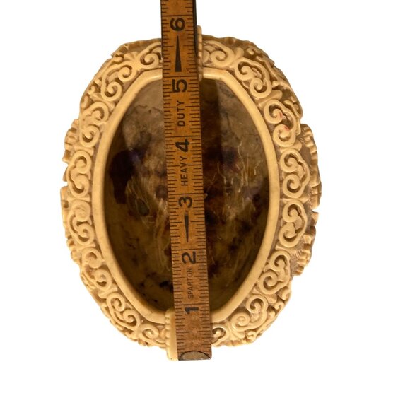 Vintage Chinese Carved Resin Ornate Floral Ashtray - Picture 7 of 8